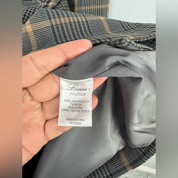 Lovers and Friends x Revolve Lara Blazer plaid Metallic Stripe Sparkle SuitDress - Picture 8 of 8